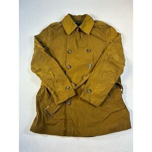 Vintage Diesel Only The Brave Mustard Yellow Trench Coat Jacket Women's Size L